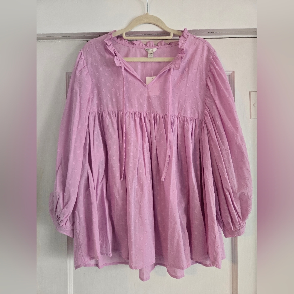 Cato Light Pink Peasant Blouse